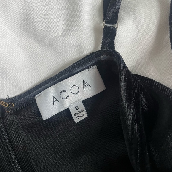 Black Velvet & Feathers Mini Dress - Picture 4 of 5